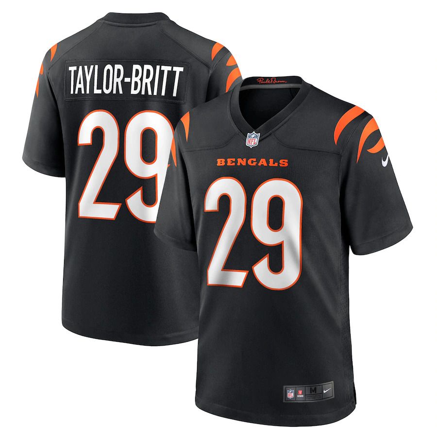 Men Cincinnati Bengals 29 Cam Taylor-Britt Nike Black Game Player NFL Jersey